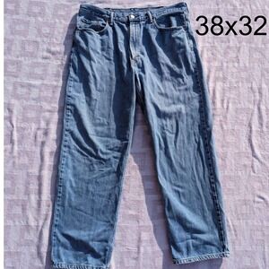 Levi Strauss 550 Relaxed Fit Mens Jeans 38x32 Blue Denim Straight Leg Casual